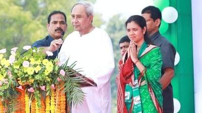Odisha chief minister Naveen Patnaik flew down to Padampur in a helicopter from state capital to support BJD candidate Barsha Singh Bariha. (Twitter/Barsha_bariha) Odisha chief minister Naveen Patnaik flew down to Padampur in a helicopter from state capital to support BJD candidate Barsha Singh Bariha. (Twitter/Barsha_bariha)