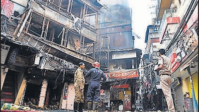 Last week, a fire at Bhagirath Place market gutted over 150 shops. Residents say that unchecked commercialisation has made old Delhi vulnerable to hazards. (ANI) Last week, a fire at Bhagirath Place market gutted over 150 shops. Residents say that unchecked commercialisation has made old Delhi vulnerable to hazards. (ANI)