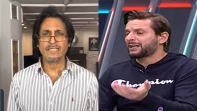 PCB chief Ramiz Raja; Shahid Afridi PCB chief Ramiz Raja; Shahid Afridi