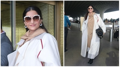 Sonam Kapoor at Mumbai airport on Friday. (Varinder Chawla) Sonam Kapoor at Mumbai airport on Friday. (Varinder Chawla)