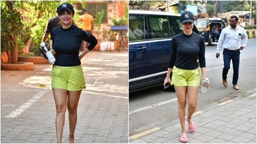 Malaika smiled for the cameras. (HT Photos/Varinder Chawla) Malaika smiled for the cameras. (HT Photos/Varinder Chawla)
