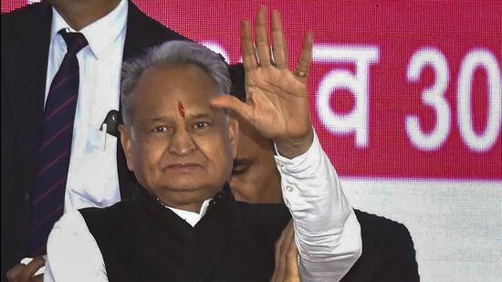 Bikaner: Rajasthan chief minister Ashok Gehlot during the Rajasthan Mega Job Fair at the Government Polytechnic College, in Bikaner, on Wednesday. (PTI File Photo) Bikaner: Rajasthan chief minister Ashok Gehlot during the Rajasthan Mega Job Fair at the Government Polytechnic College, in Bikaner, on Wednesday. (PTI File Photo)