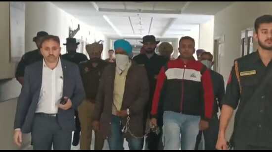 Happy, a resident of Amritsar who was carrying a reward of ₹10 lakh, was arrested by the NIA from the Indira Gandhi International Airport in Delhi on Thursday shortly after he arrived at the airport from Kuala Lumpur, the NIA spokesperson said. (HT Photo)
