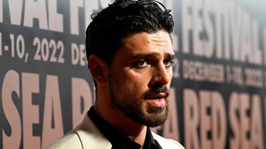 Italian actor, model and singer Michele Morrone during the opening ceremony of the Red Sea International Film Festival in Saudi Arabia's Jeddah on December 1.(AFP)