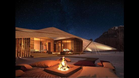 The rooms at Banyan Tree AlUla look like tents, but are luxurious with living rooms, plunge pools and modern luxuries. The rooms at Banyan Tree AlUla look like tents, but are luxurious with living rooms, plunge pools and modern luxuries.