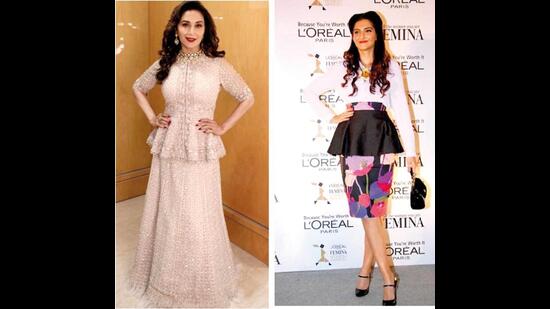 Sonam Kapoor and Madhuri Dixit's peplum outfits