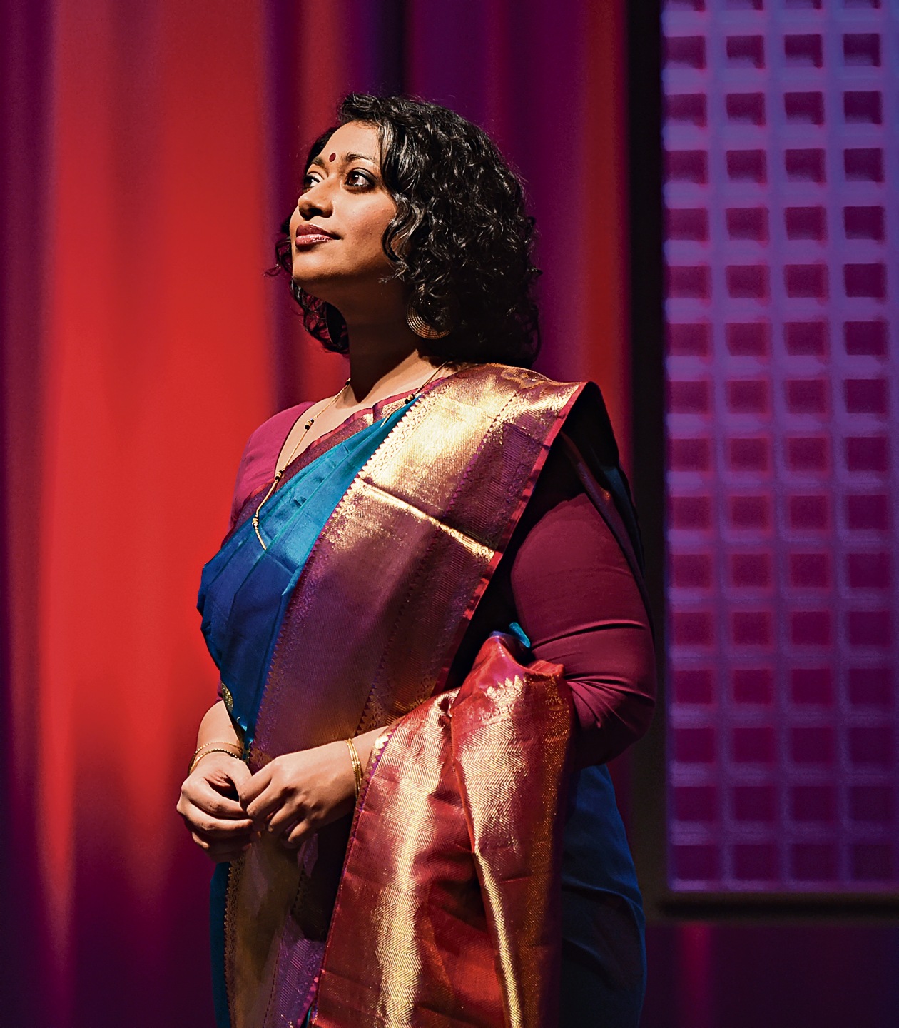 Director Annette Philip (inset) got musicians from Ecuador, Spain, China, Israel, Jordan, Iraq, Nigeria, the United States, and India to perform Indian classical, folk, contemporary, and experimental global jazz music. (BIE/John Caruso)