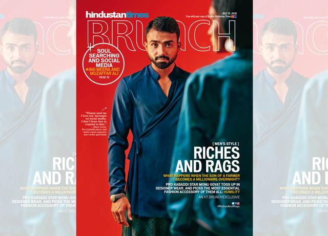 Pro kabbadi player Monu Goyat on the cover of HT Brunch Pro kabbadi player Monu Goyat on the cover of HT Brunch