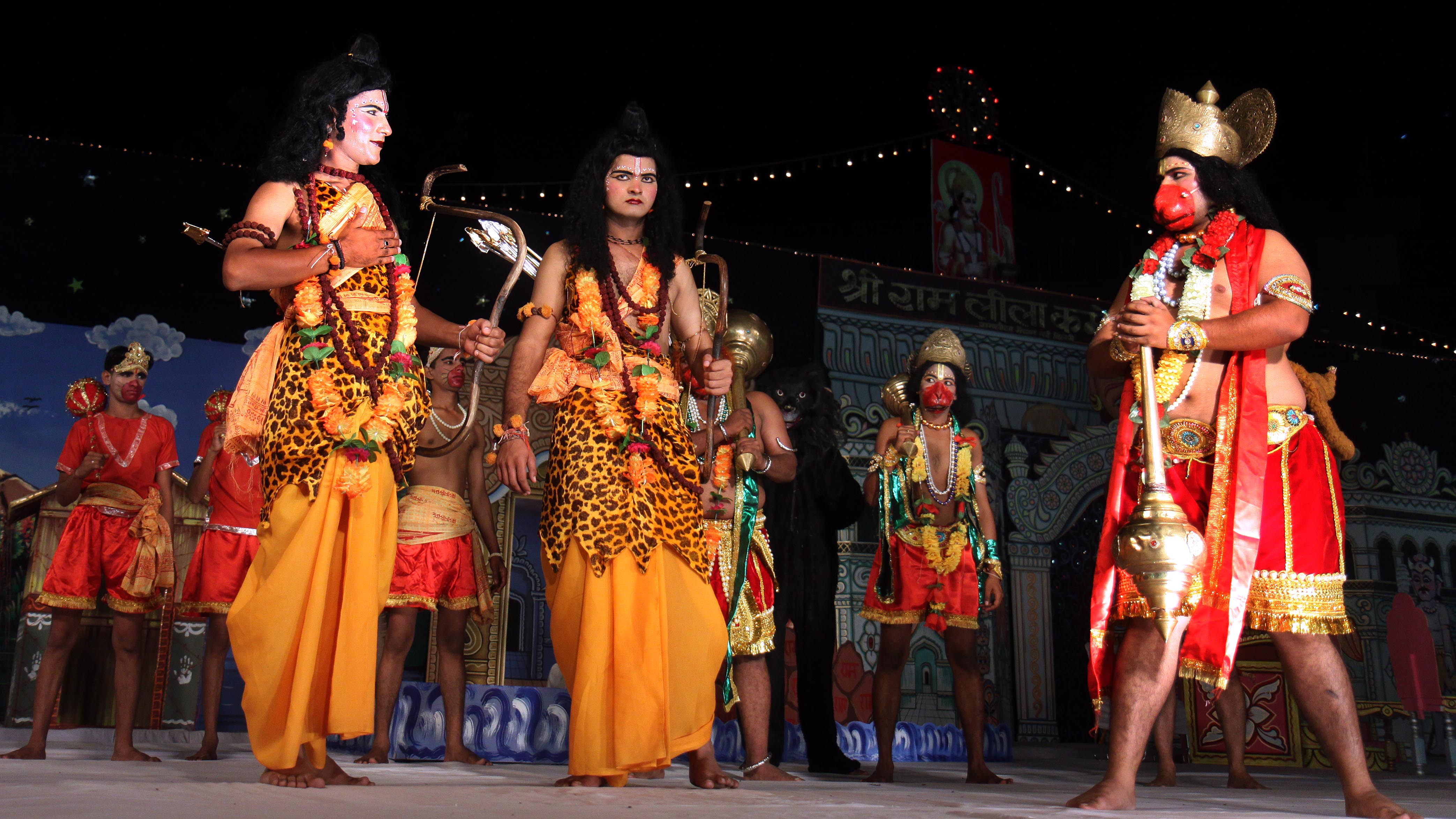 Ram, Lakshmana and Hanuman in a scene from the Ram Lila at the Ramlila Maidan in New Delhi in 2011, its 100th year. (Sonu Mehta/HT Photo) Ram, Lakshmana and Hanuman in a scene from the Ram Lila at the Ramlila Maidan in New Delhi in 2011, its 100th year. (Sonu Mehta/HT Photo)