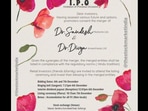 Couple makes quirky wedding card.(Instagram/@thestockmarketindia) Couple makes quirky wedding card.(Instagram/@thestockmarketindia)
