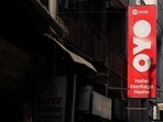 The logo of OYO, India's largest and fastest-growing hotel chain, installed on a hotel building is pictured in an alley.(REUTERS) The logo of OYO, India's largest and fastest-growing hotel chain, installed on a hotel building is pictured in an alley.(REUTERS)