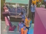 Screengrab of Edinson Cavani smashing VAR display screen after Uruguay's shocking exit from FIFA World Cup 2022 Screengrab of Edinson Cavani smashing VAR display screen after Uruguay's shocking exit from FIFA World Cup 2022