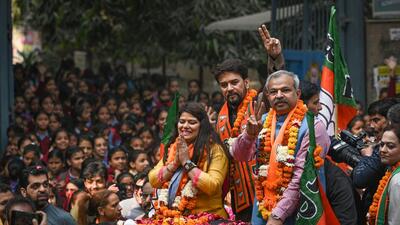 Despite winning all seven Lok Sabha seats in 2014 and 2019, the BJP managed to win just three seats in 2015 and eight seats in 2020 assembly elections.Sanchit Khanna/HT Photo) Despite winning all seven Lok Sabha seats in 2014 and 2019, the BJP managed to win just three seats in 2015 and eight seats in 2020 assembly elections.Sanchit Khanna/HT Photo)