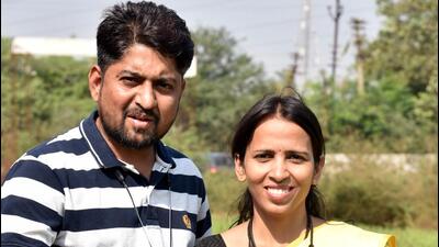 Sonali Weljali and Tukaram Sonawane, co-founders of “Krishigati” startup. (HT PHOTO) Sonali Weljali and Tukaram Sonawane, co-founders of “Krishigati” startup. (HT PHOTO)