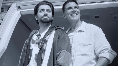 Ayushmann Khurrana and Akshay Kumar in An Action Hero. Ayushmann Khurrana and Akshay Kumar in An Action Hero.