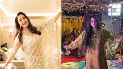 Madhuri Dixit dances to the viral trend song Mera Dil Yeh Pukare Aaja, made popular by Pakistani girl Ayesha.