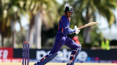 Angkrish Raghuvanshi scored an an unbeaten 184-ball 218 (BCCI/Twitter) Angkrish Raghuvanshi scored an an unbeaten 184-ball 218 (BCCI/Twitter)