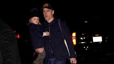 The United States President Joe Biden's son Hunter Biden with his son Beau Biden. (AP file) The United States President Joe Biden's son Hunter Biden with his son Beau Biden. (AP file)