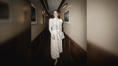 Manushi Chhillar opted for the soft glam makeup look and tied her hair in a bun with a few waved strands framing her face. (Instagram/@manushi_chhillar) Manushi Chhillar opted for the soft glam makeup look and tied her hair in a bun with a few waved strands framing her face. (Instagram/@manushi_chhillar)