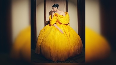 Sonam Kapoor's gown is a creation of the international luxury bridal label of Sara Mrad. She matched her ensemble with jewellery from Chopard. (Instagram/@rheakapoor) Sonam Kapoor's gown is a creation of the international luxury bridal label of Sara Mrad. She matched her ensemble with jewellery from Chopard. (Instagram/@rheakapoor)