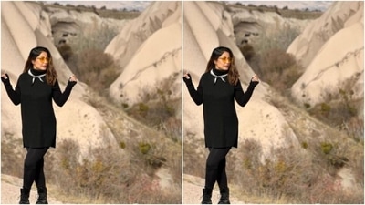 In an all-black ensemble, Hina embraced the weather of Cappadocia as she gave us fresh travel fashion goals. (Instagram/@realhinakhan) In an all-black ensemble, Hina embraced the weather of Cappadocia as she gave us fresh travel fashion goals. (Instagram/@realhinakhan)