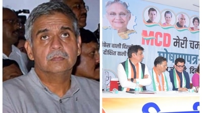 Sheila Dikshit's son Sandeep Dikshit said it's reprehensible that Devendra Yadav sat in front of Sheila Dikshit's photo. Sheila Dikshit's son Sandeep Dikshit said it's reprehensible that Devendra Yadav sat in front of Sheila Dikshit's photo.