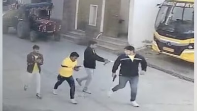 Four assailants opened fire at Raju Theth at the main gate of his house Sikar. Four assailants opened fire at Raju Theth at the main gate of his house Sikar.