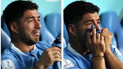 Uruguay's Luis Saurez was left in tears after they failed to make it to the World Cup round of 16 Uruguay's Luis Saurez was left in tears after they failed to make it to the World Cup round of 16