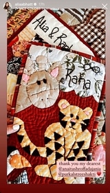 Alia Bhatt shares special customised quilt of her daughter Raha via Instagram Stories. Alia Bhatt shares special customised quilt of her daughter Raha via Instagram Stories.