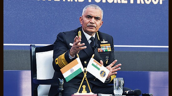 Chief of the Naval Staff Admiral R Hari Kumar in New Delhi on Saturday. (ANI) Chief of the Naval Staff Admiral R Hari Kumar in New Delhi on Saturday. (ANI)