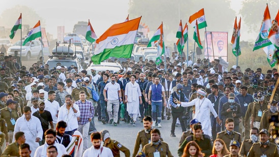 The Congress' 'Kashmir to Kanyakumari' yatra entered Madhya Pradesh on November 23. The Congress' 'Kashmir to Kanyakumari' yatra entered Madhya Pradesh on November 23.