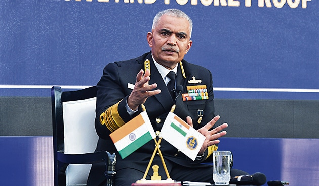Chief of the Naval Staff Admiral R Hari Kumar in New Delhi on Saturday. (ANI) Chief of the Naval Staff Admiral R Hari Kumar in New Delhi on Saturday. (ANI)