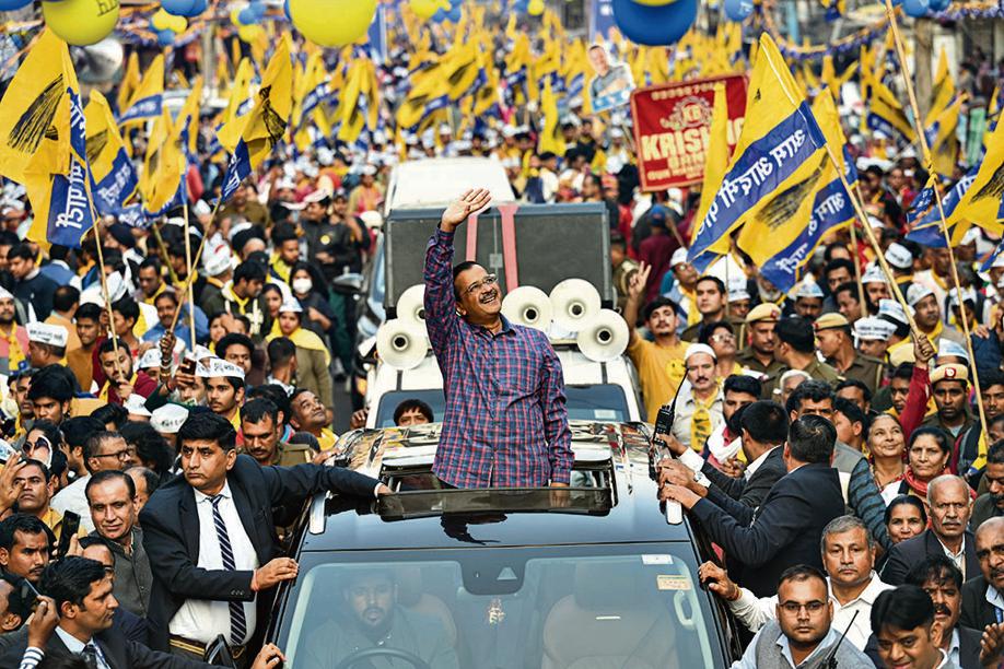 Arvind Kejriwal, chief minister of Delhi seen during a road show which is the part of Election Campaign for upcoming MCD Elections 2022 at Roshanara Road in New Delhi, India, on Wednesday, November 30, 2022. (Photo by Sanchit Khanna/Hindustan Times) Arvind Kejriwal, chief minister of Delhi seen during a road show which is the part of Election Campaign for upcoming MCD Elections 2022 at Roshanara Road in New Delhi, India, on Wednesday, November 30, 2022. (Photo by Sanchit Khanna/Hindustan Times)