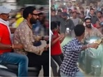 Ajay Devgn chased by a mob on the sets of Bholaa. Ajay Devgn chased by a mob on the sets of Bholaa.
