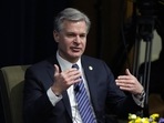 FBI Director Christopher Wray speaks at the Gerald R. Ford School of Public Policy at the University of Michigan on Friday.(AP) FBI Director Christopher Wray speaks at the Gerald R. Ford School of Public Policy at the University of Michigan on Friday.(AP)