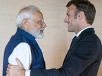 French President Macron share a photo of him and PM Modi. (Twitter) French President Macron share a photo of him and PM Modi. (Twitter)