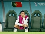 Portugal's Cristiano Ronaldo on the substitutes bench.