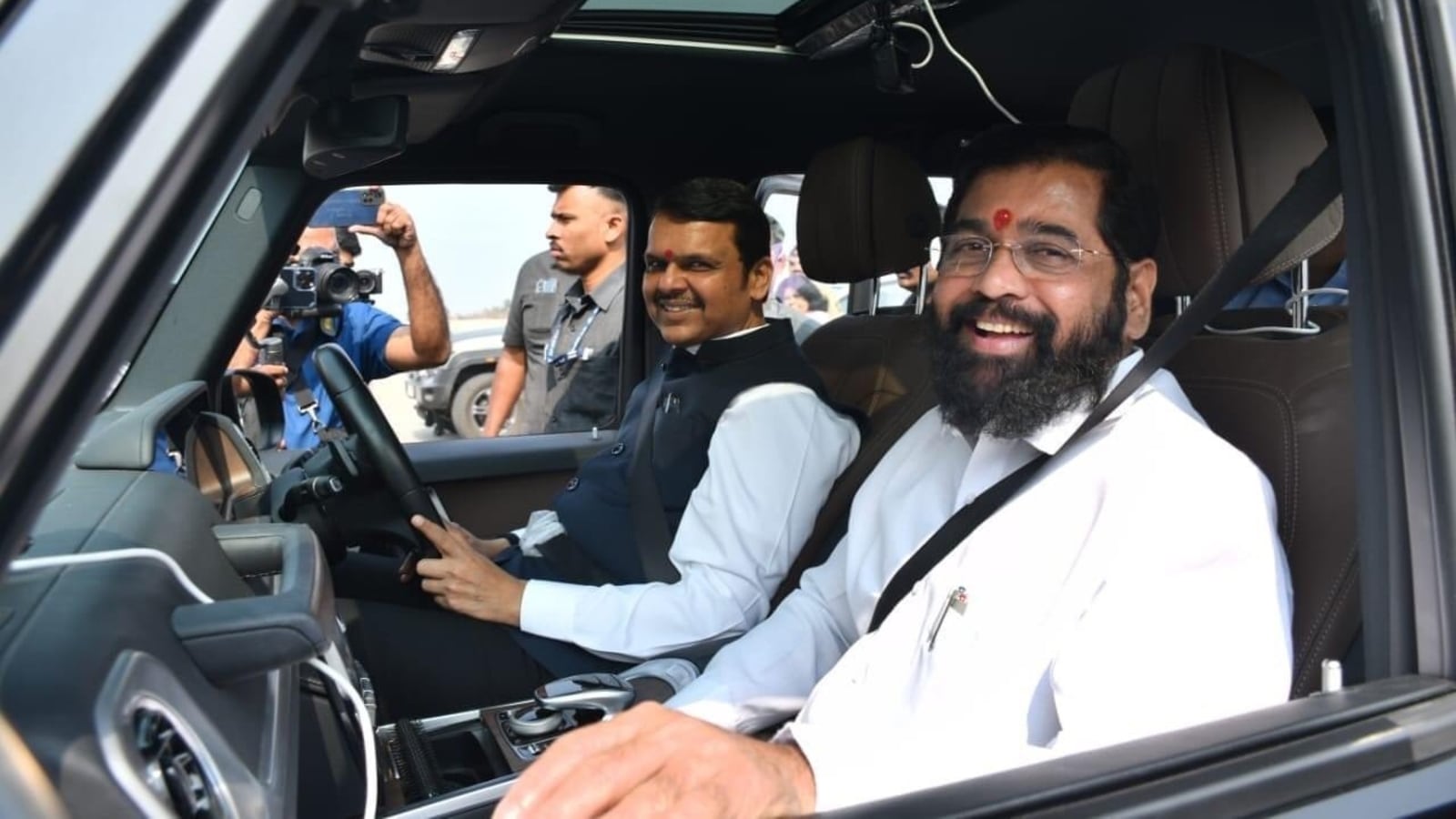 Watch: CM Shinde Sitting Beside, Fadnavis Takes Test-drive On Samruddhi ...