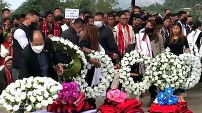 People attend mass funeral of civilians killed by the Army in Dec 2021 in Mon district of Nagaland (ANI Photo) People attend mass funeral of civilians killed by the Army in Dec 2021 in Mon district of Nagaland (ANI Photo)
