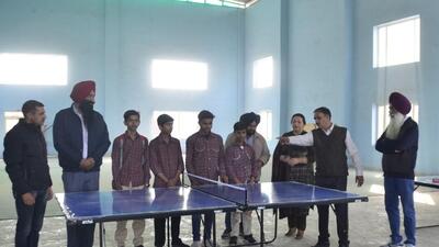 The multipurpose indoor stadium at Government School Sekhewal, Ludhiana, with two badminton, one table tennis court and a judo hall has been built at a cost of over ₹1-crore. (HT PHOTO) The multipurpose indoor stadium at Government School Sekhewal, Ludhiana, with two badminton, one table tennis court and a judo hall has been built at a cost of over ₹1-crore. (HT PHOTO)