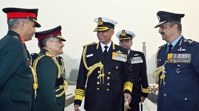 Rajnaat Singh also shared a video from the Indian Navy with the tweet showcasing the combat-ready capability of the Navy. (ANI) Rajnaat Singh also shared a video from the Indian Navy with the tweet showcasing the combat-ready capability of the Navy. (ANI)