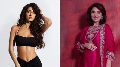 Disha Patani in a modern outfit and Neetu Kapoor in an Indian outfit. Disha Patani in a modern outfit and Neetu Kapoor in an Indian outfit.