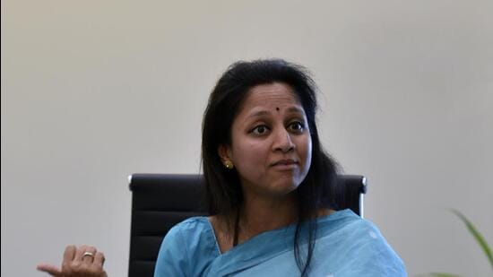 Mumbai, India - January 30, 2017: NCP leader Supriya Sule interacts during their visit in HT office in Mumbai, India, on Monday, January 30, 2017. (Photo by Kunal Patil/ Hindustan Times) (Hindustan Times)