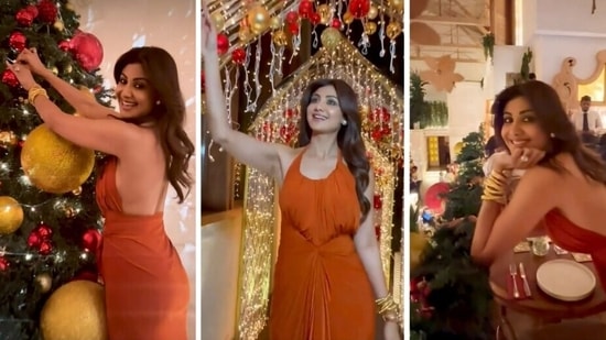 Shilpa Shetty Decks Up Her Restaurant For Christmas Shares Video Watch Bollywood Hindustan
