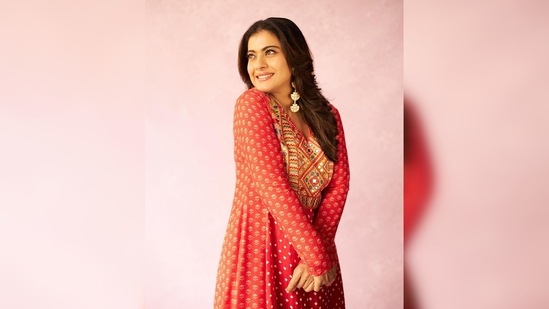 Kajol stuns in traditional red palazzo set for Salaam Venky promotions ...