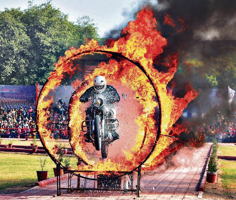 A Border Security Force (BSF) personnel during the 58th Raising Day function at Guru Nanak Dev University, Amritsar, India, on Sunday, December 4, 2022. (Photo by Sameer Sehgal /Hindustan Times)