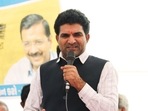 Isudan Gadhvi - Aam Admi Party (AAP) chief ministerial candidate for 2022 Gujarat Assembly election - addresses a public meeting at Jam Raval in Jamnagar. (Credit: ANI) Isudan Gadhvi - Aam Admi Party (AAP) chief ministerial candidate for 2022 Gujarat Assembly election - addresses a public meeting at Jam Raval in Jamnagar. (Credit: ANI)