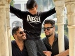 Ajay Devgn with Yug Devgan and Daanish Gandhi. Ajay Devgn with Yug Devgan and Daanish Gandhi.