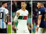 Kylian Mbappe, Lionel Messi or Cristiano Ronaldo, who can lead the Golden Boot race in the knockout phase of the FIFA World Cup 2022? (AP) Kylian Mbappe, Lionel Messi or Cristiano Ronaldo, who can lead the Golden Boot race in the knockout phase of the FIFA World Cup 2022? (AP)