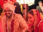 Hansika Motwani during her wedding with Sohael Kathuriya.(Insatgram/@hmonlyforyou) Hansika Motwani during her wedding with Sohael Kathuriya.(Insatgram/@hmonlyforyou)